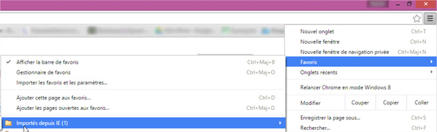Chrome Importés depuis IE Chrome Importés depuis IE