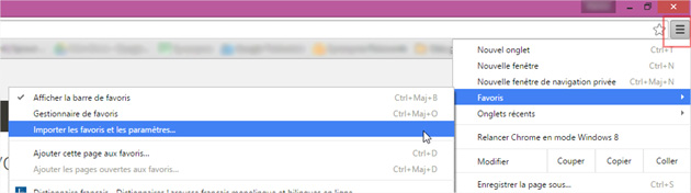 Chrome Menu Favoris Chrome Menu Favoris