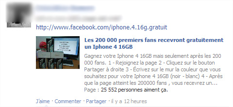 Faux concours Facebook Faux concours Facebook