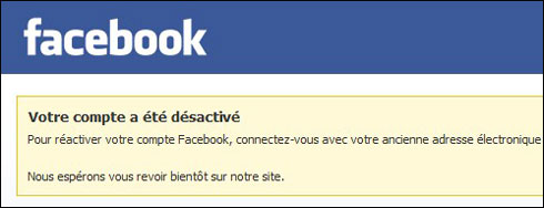 D&eacute;sactiver son profil Facebook