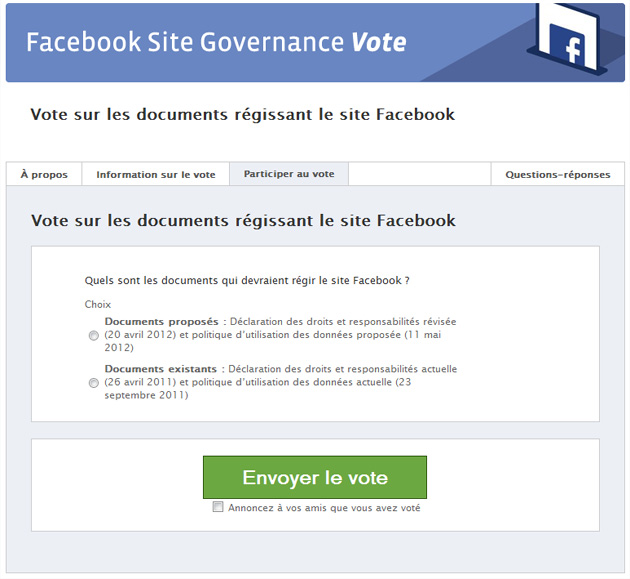 Bulletin vote Facebook