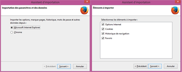 Firefox éléments importer Firefox éléments importer