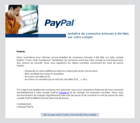 Courriel fraude paypal