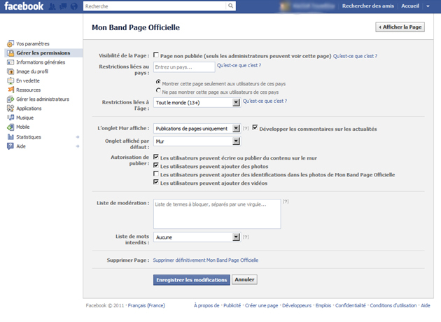 Modifier Page Facebook Modifier Page Facebook