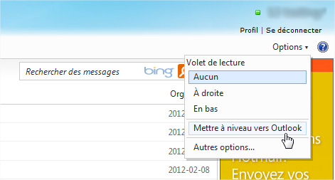 Hotmail mettre niveau Outlook Hotmail mettre niveau Outlook