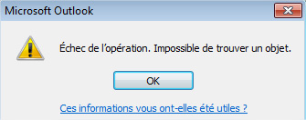 Outlook rappeler erreur Outlook rappeler erreur
