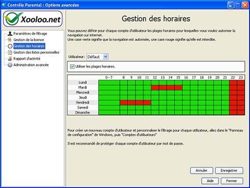 Contr&ocirc;le parental Xooloo