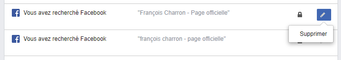 Supprimer une recherche sur Facebook