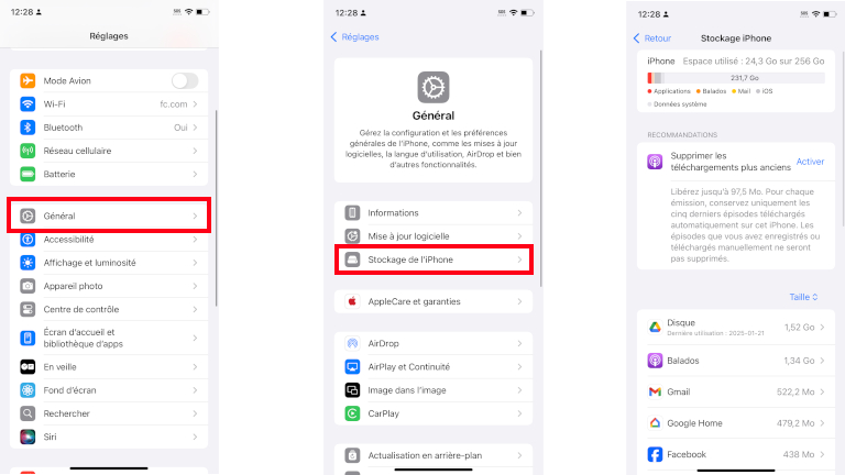 Voici comment voir et gérer l'espace de stockage sur notre iPhone. Gérer espace de stockage iPhone