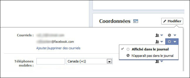 Paramètre confidentialité