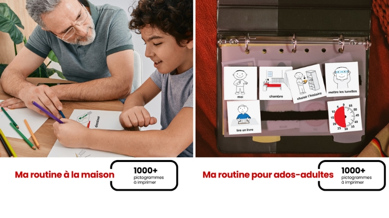 Pictogrammes à imprimer pour la maison Aidez vos enfants à développer leur autonomie et à s'approprier leur routine quotidienne à la maison grâce à des pictogrammes illustrant les tâches, les moments de repas, les émotions, les actions, les activités de loisirs et bien plus encore.