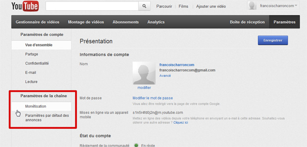 YouTube monétisation