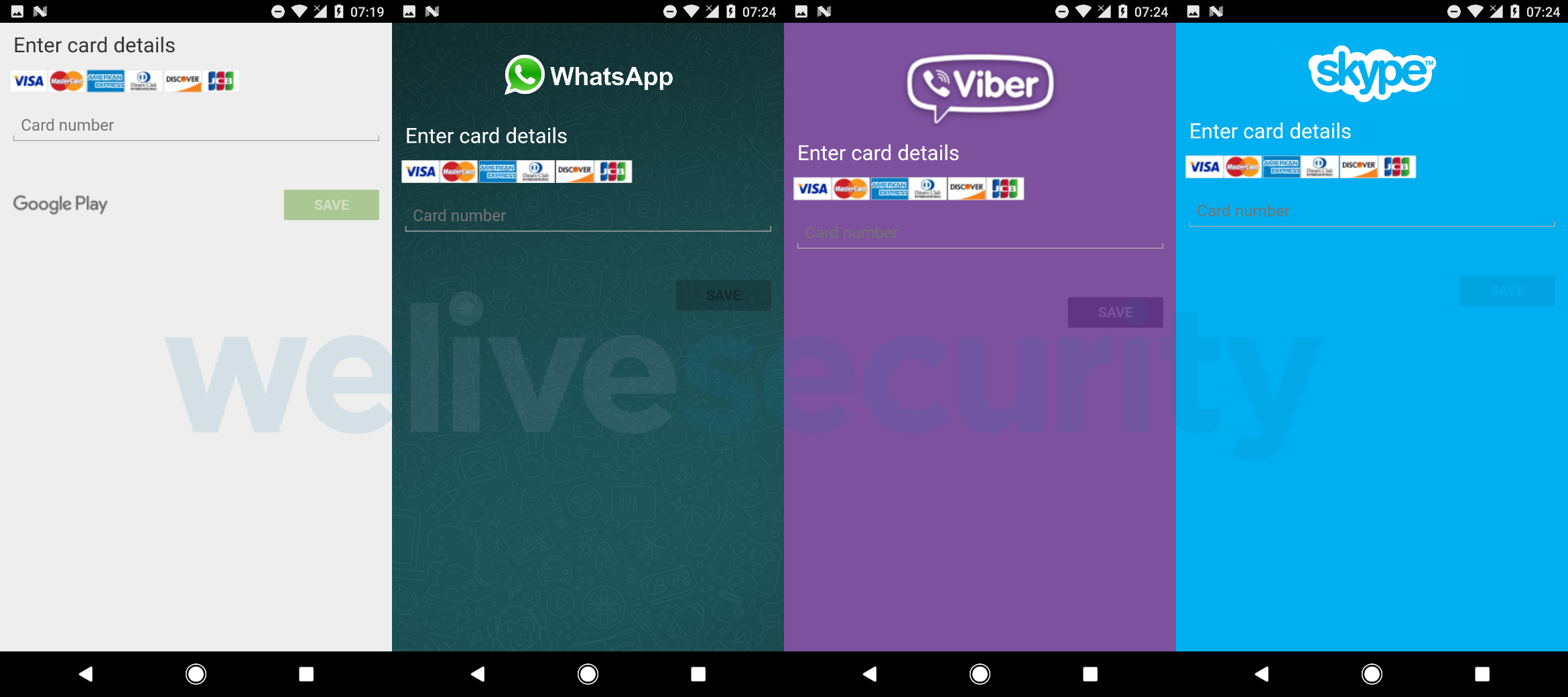 Le virus créé de fausse page d’applications pour Google Play, WhatsApp, Skyp, Viber et Gmail. Malware logiciel malveillant PayPal Play Store Gmail Viber Skype WhatsApp