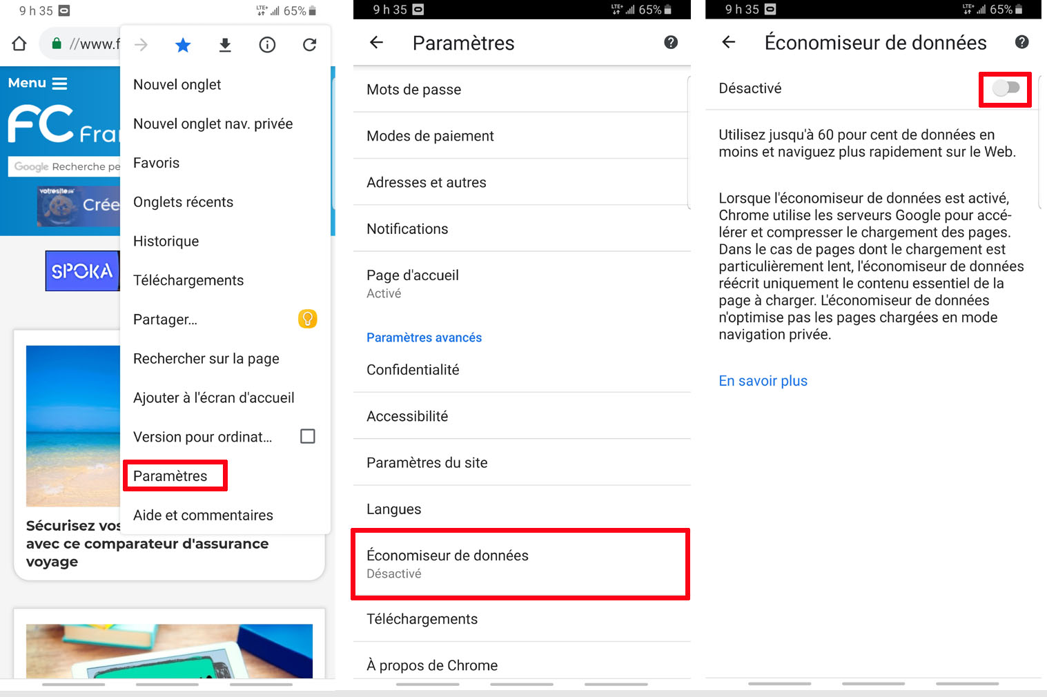 Voici comment activer la fonction Lite / Économiseur de données de Google Chrome sur Android. Google Chrome activer mode Lite Économisseur de données Android