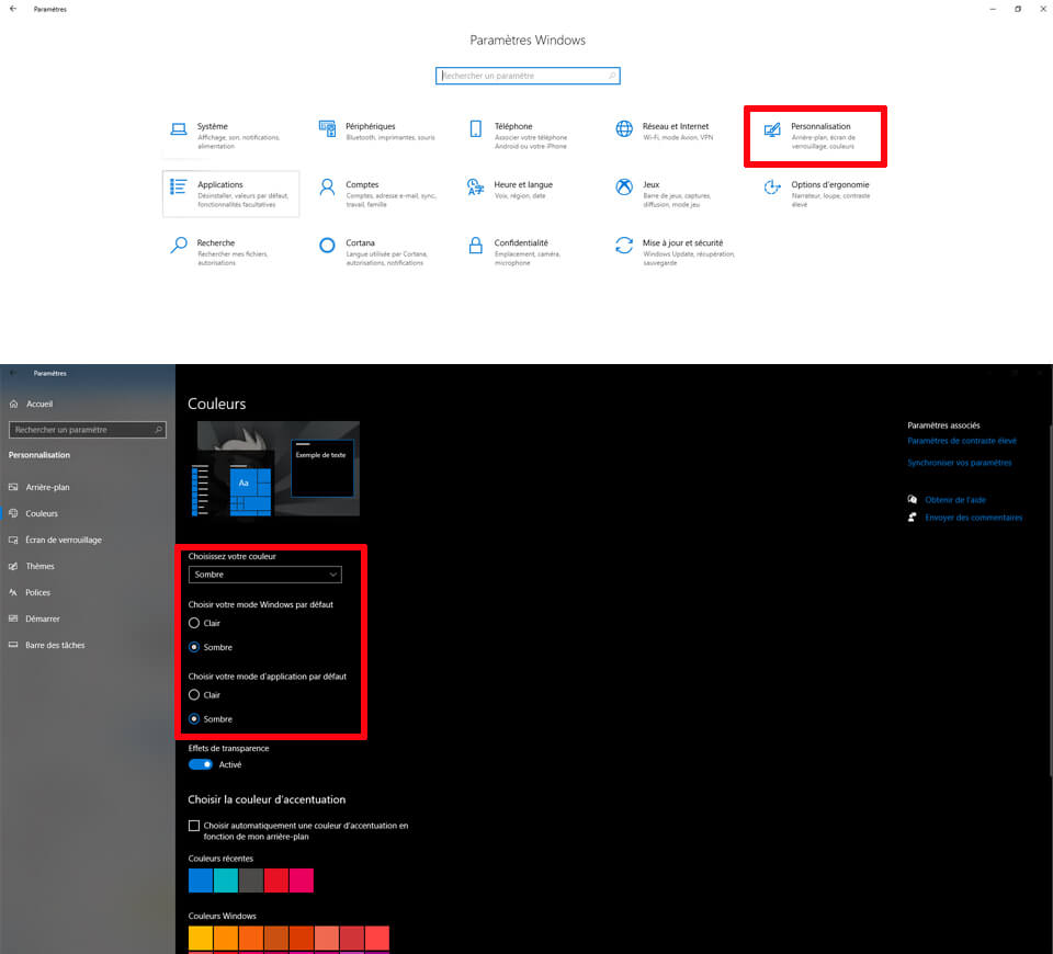 Voici comment activer le thème sombre sur Windows 10. Étapes pour activer mode sombre Windows 10
