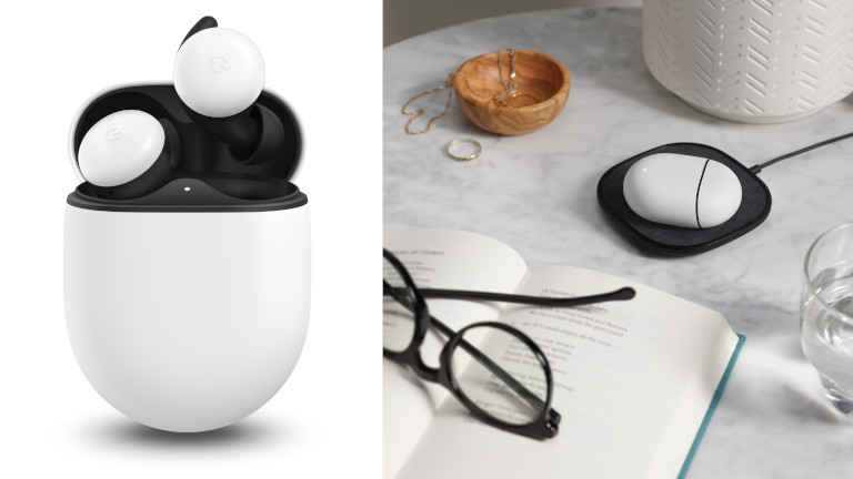 On peut recharger la batterie des Pixel Buds à l’aide d’une recharge sans fil. Google Pixel Buds étui recharge sans fil