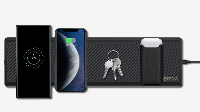 La MagEZBar peut charger tous les téléphones compatibles avec la recharge QI. MagEZBar Pitaka recharge QI téléphone intelligent airpods