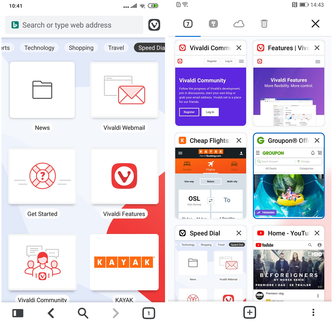 La nouvelle façon de naviguer simplifiée. vivaldi navigateur web mobile telephone intelligent navigation