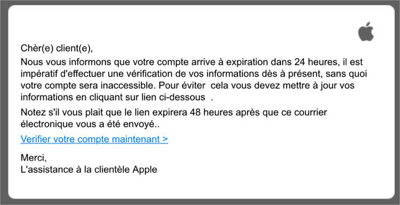 Arnaque suspension compte Apple Arnaque suspension compte Apple