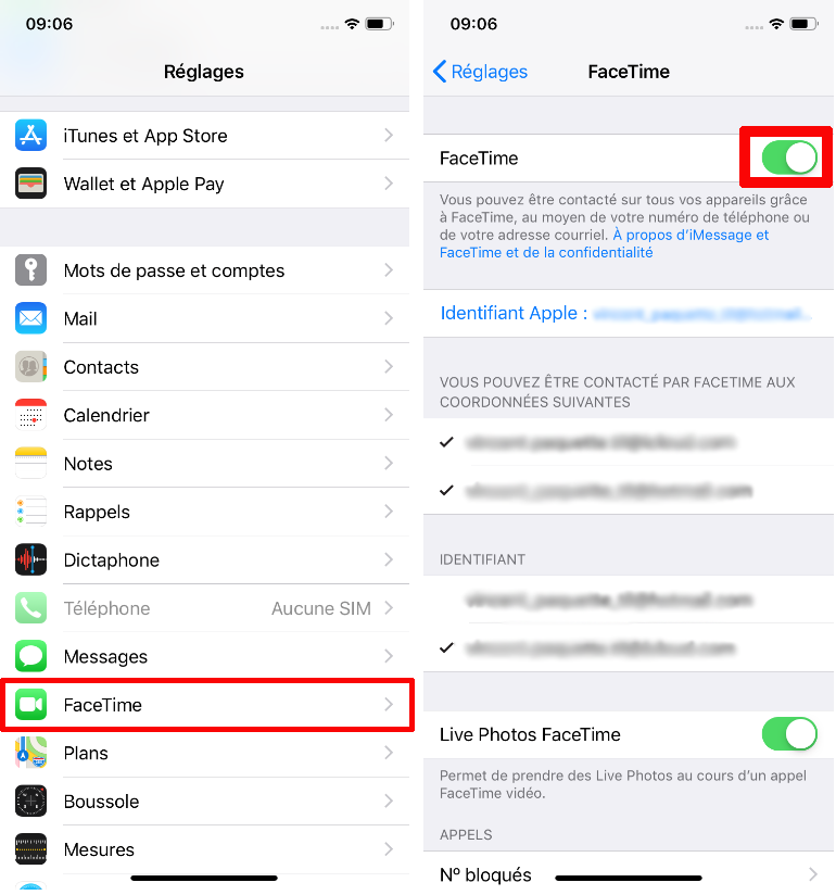 Bogue Facetime comment désactiver application iPhone iPad iOS Apple