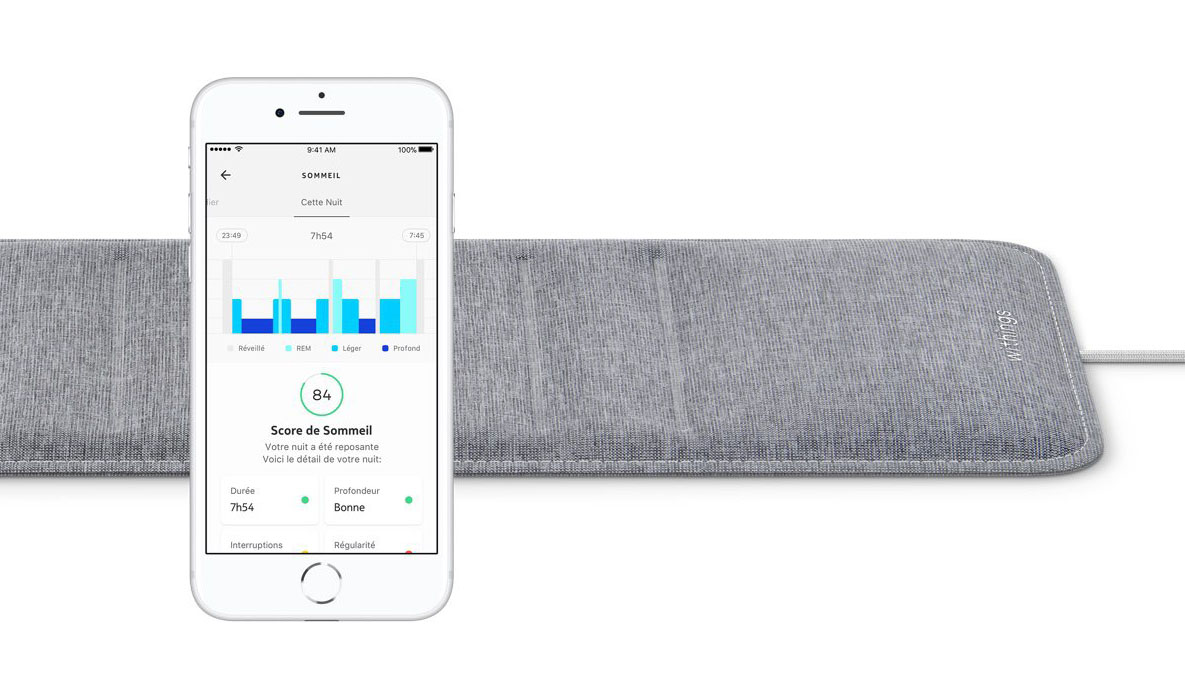 Placez le capteur de sommeil Sleep sous votre matelas pour en savoir plus sur votre sommeil. Capteur de sommeil intelligent Sleep Withings
