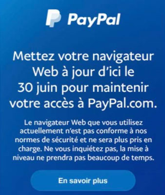 Courriel PayPal navigateur 30 juin Courriel PayPal navigateur 30 juin