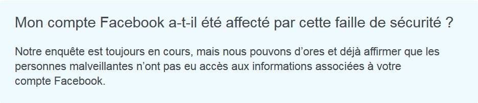 Il se peut que votre compte soit toujours sous enquête. COmpte Faceboon enquête en cours