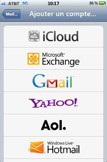 Ajouter compte iPhone Ajouter compte iPhone