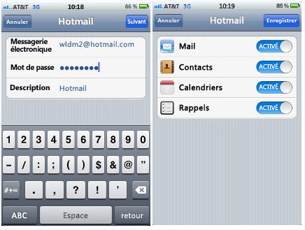 Hotmail iPhone configurer Hotmail iPhone configurer
