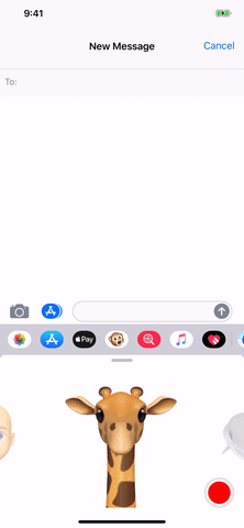 4 nouveaux animojis font leur apparition dans l’iOS12.2. Crédit Gif : GadgetHacks Apple iOS 12.2 4 nouveaux animojis Girafe Requin Hibou Sanglier