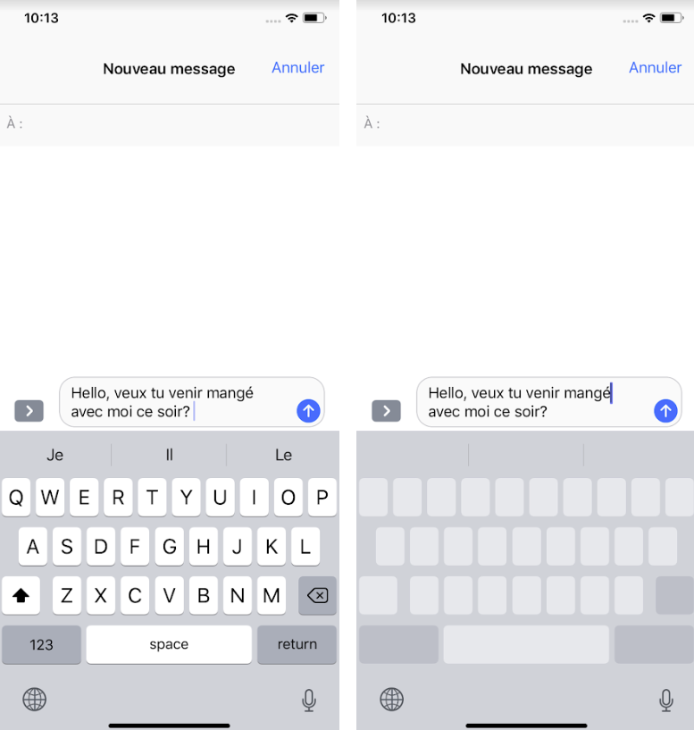 Vous avez fait une faute dans votre texte? Laissez votre doigt enfoncé sur la barre d’espacement! iPhone iPad Apple curseur corriger faute