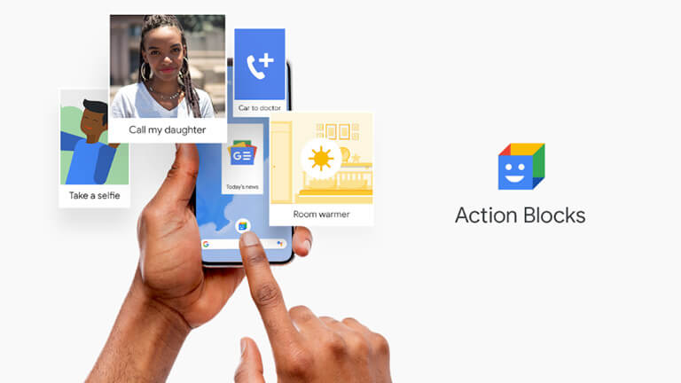 Android se dote d’une nouvelle application, Action Blocks pour faciliter l’accessibilité. Crédit : Google Play. nouveautés accessibilité google android