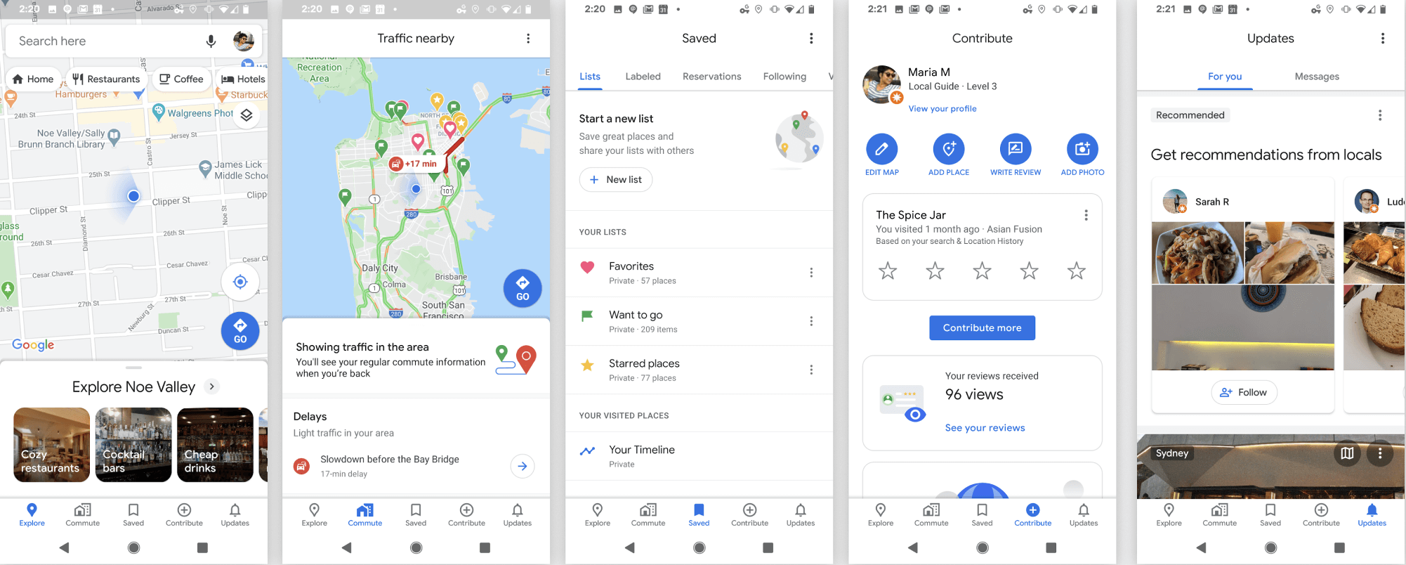 Les onglets de navigation de l’application Maps seront plus précis. Crédit: The Verge. /datascontent/nouvelles-fonctions-google-maps-15-ans.png
