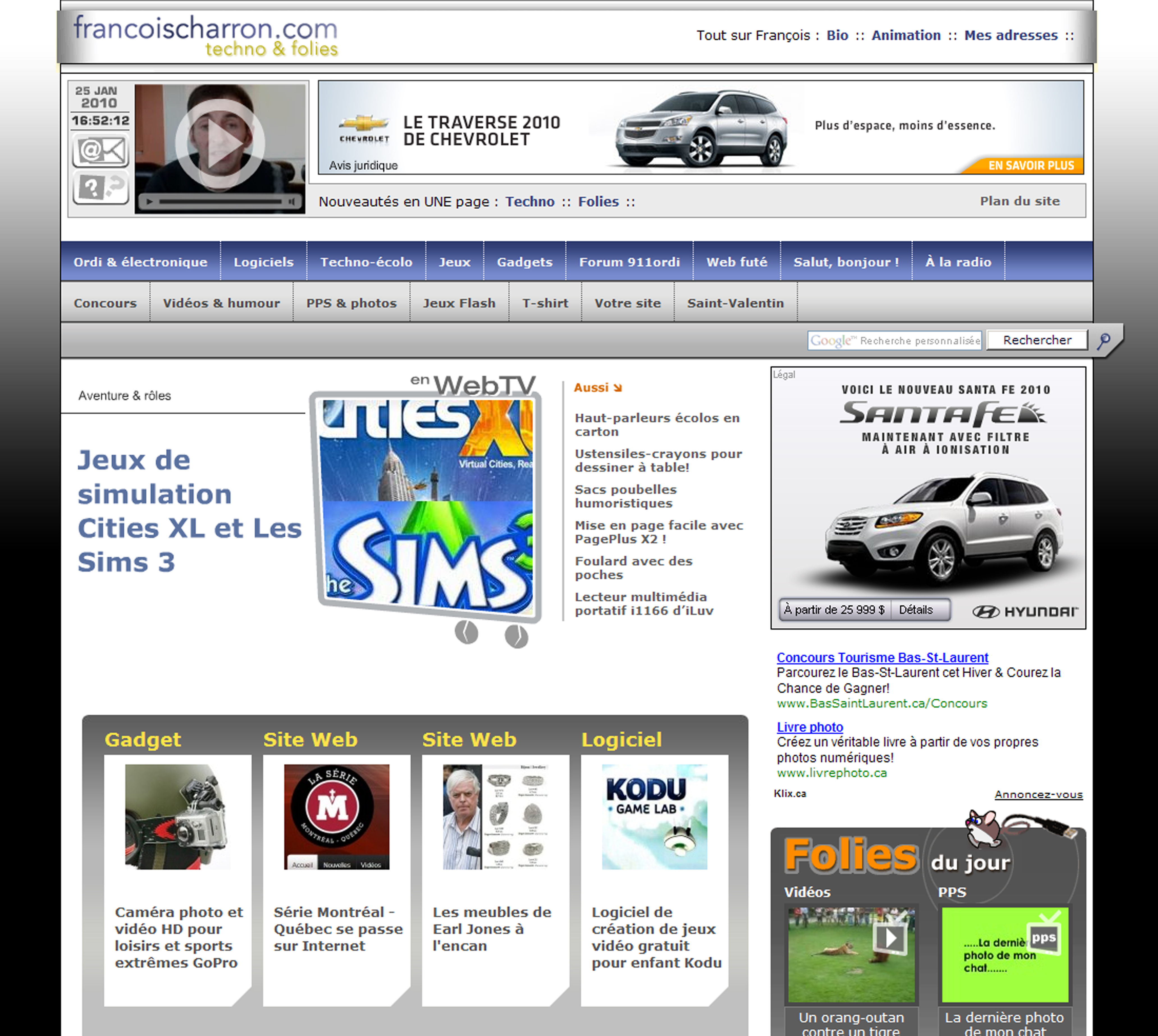 Voici de quoi avait l'air francoischarron.com en 2010! Le site francoischarron.com en 2010