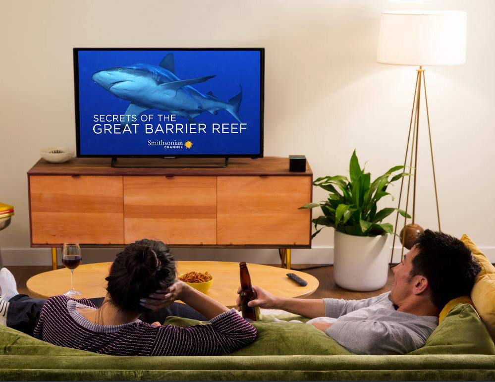 Petit, le FireTV Cube se fond bien dans le décor de notre salon. Amazon Fire TV Cube télévision intelligente