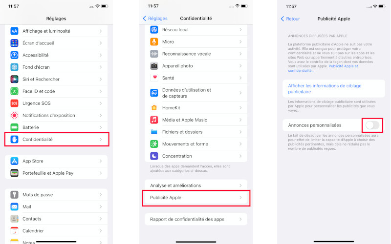 Voici comment limiter le suivi publicitaire sur iPhone et iPad. Apple iPhone iPad iOS activer suivi publicitaire limité