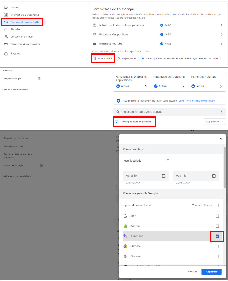 Voici comment faire pour trouver les commandes vocales Google à partir d'un ordinateur. Comment trouver historique commandes vocales Google