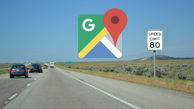 Google Maps indcateur de vitesse route voiture itinéraire