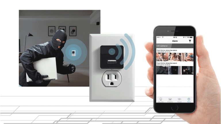 Caméra sécurité HD Mask bloc alimentation téléphone intelligent