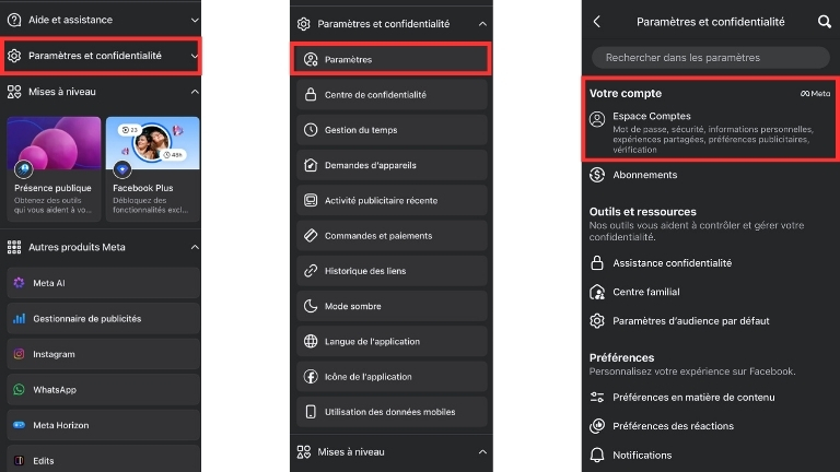 Voici comment vérifier quels comptes Meta sont reliés.