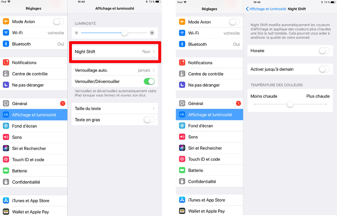 Activez la fonction Night Shift sur appareil iOS pour vous aider à dormir