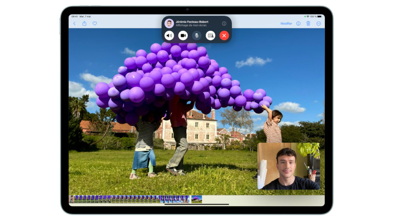 Caméra frontale du iPad Air M2.