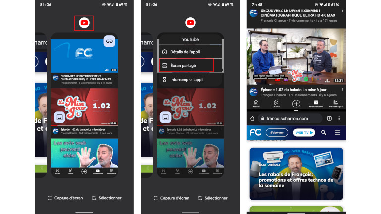Comment avoir deux applications sur le même écran téléphone tablette Android