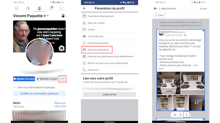 Voici comment supprimer plusieurs publications Facebook d’un coup sur mobile. Comment supprimer plusieurs publications Facebook téléphone et tablette