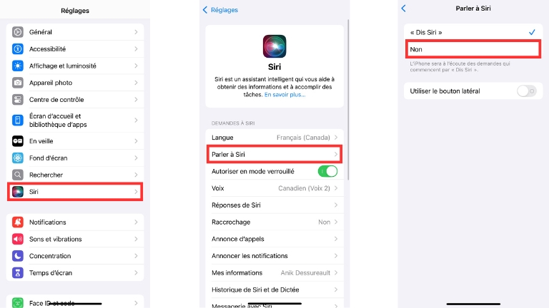 Désactiver Siri iPhone
