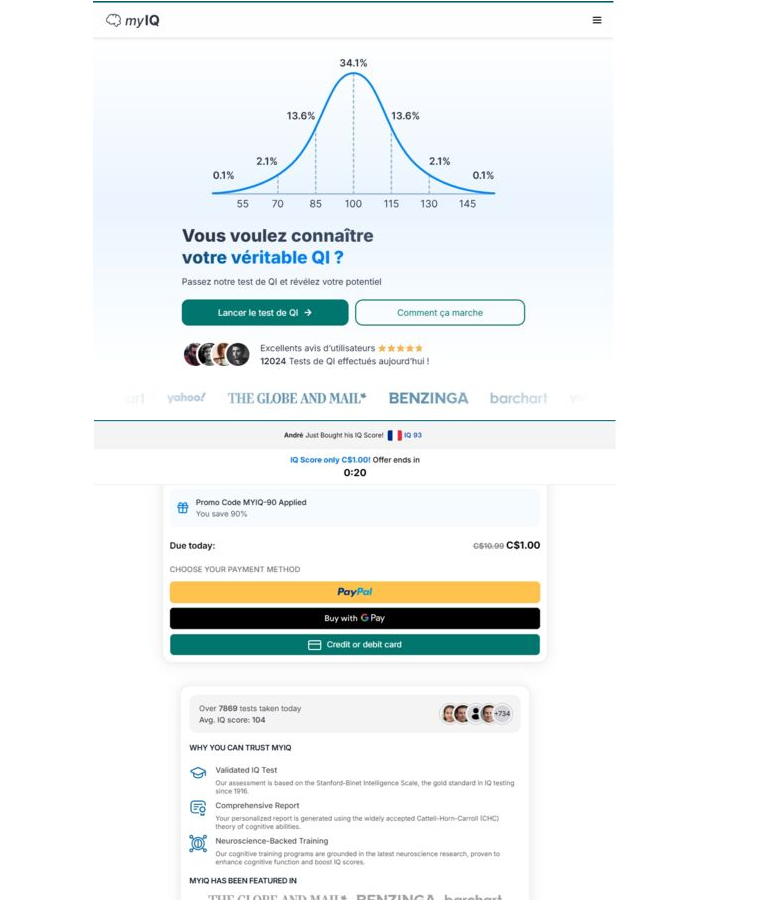 Exemple achat récurrent MyIQ test