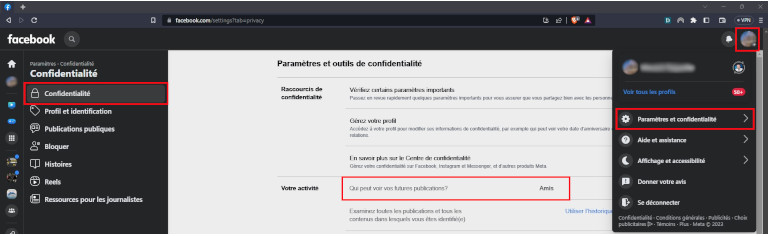Facebook changer confidentialité publication