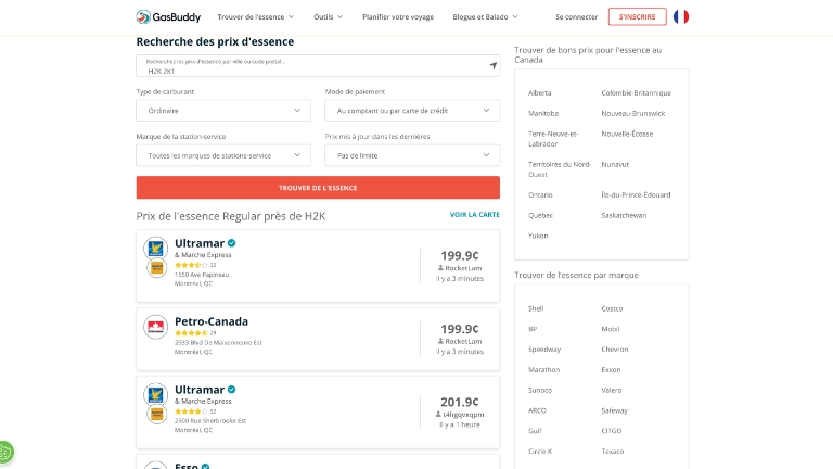 Grâce aux utilisateurs de GasBuddy, la liste du prix du litre d'essence reste à jour.