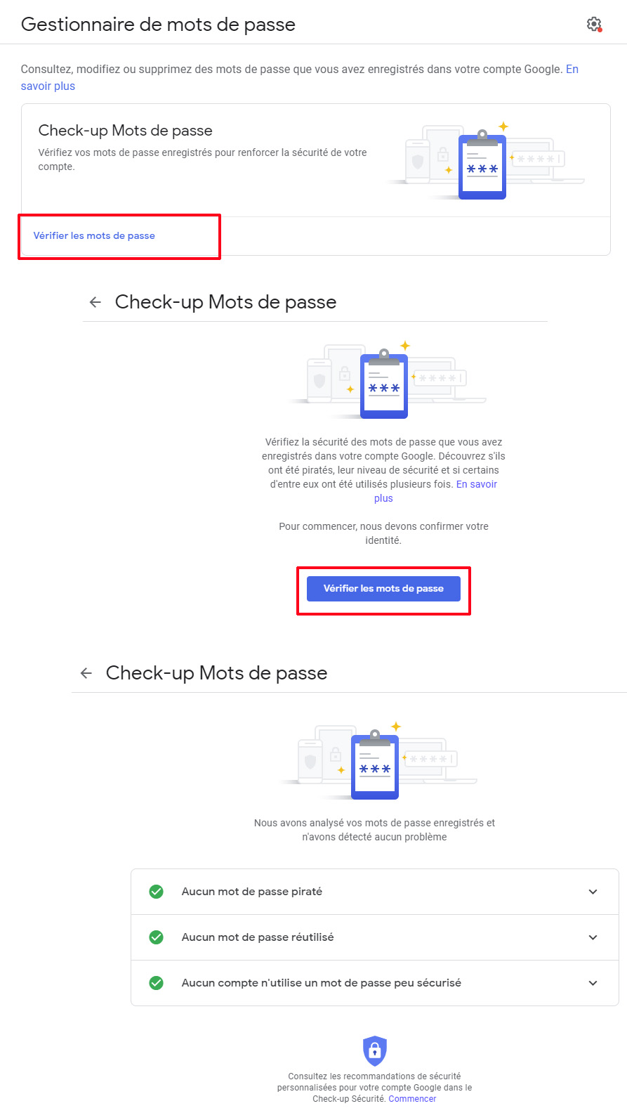 Voici comment vérifier sur Google si un de nos mots de passe a été piraté. Google gestionnaire de mots de passe check-up piraté