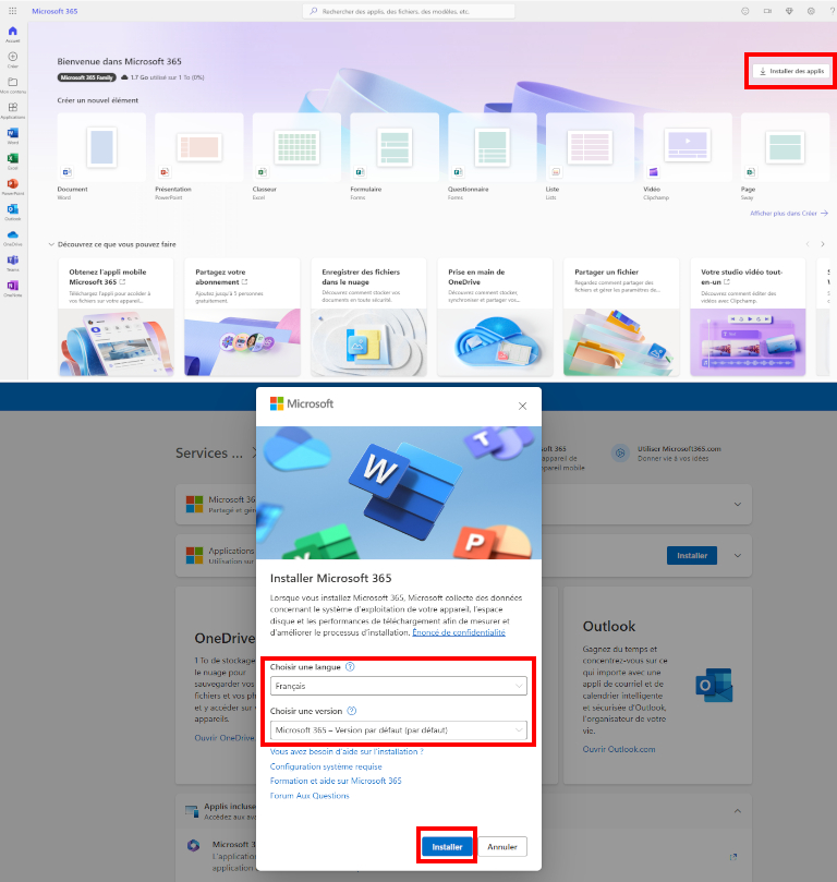 Installer MIcrosoft Office 365